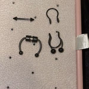 FAKE black septum rings